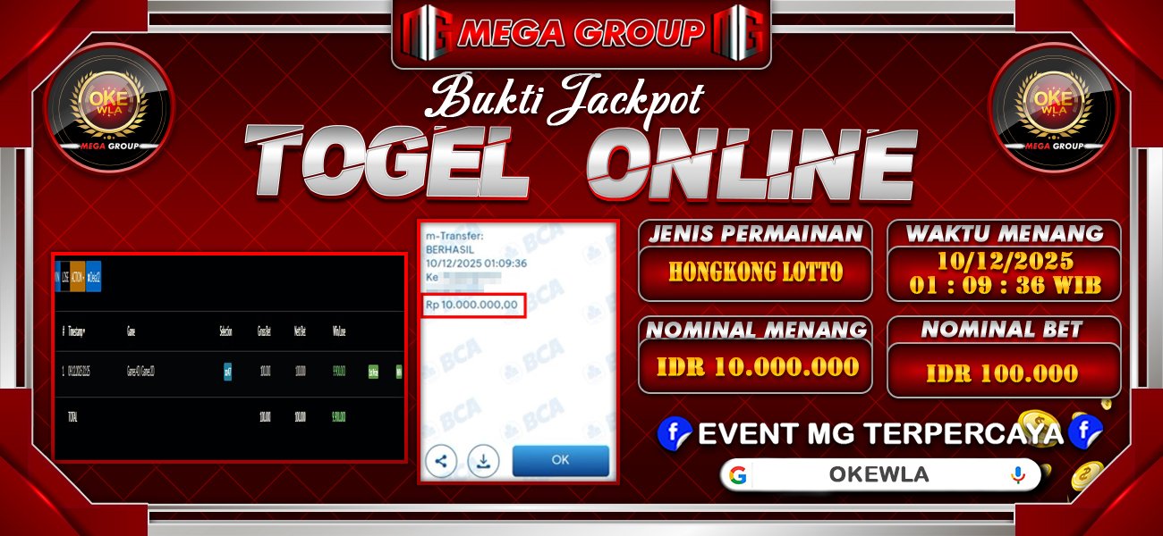 Bukti JP situs Okewla hari Rabu, 10 Desember 2025