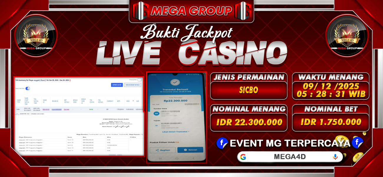 Bukti JP situs Mega4D hari Selasa, 09 Desember 2025