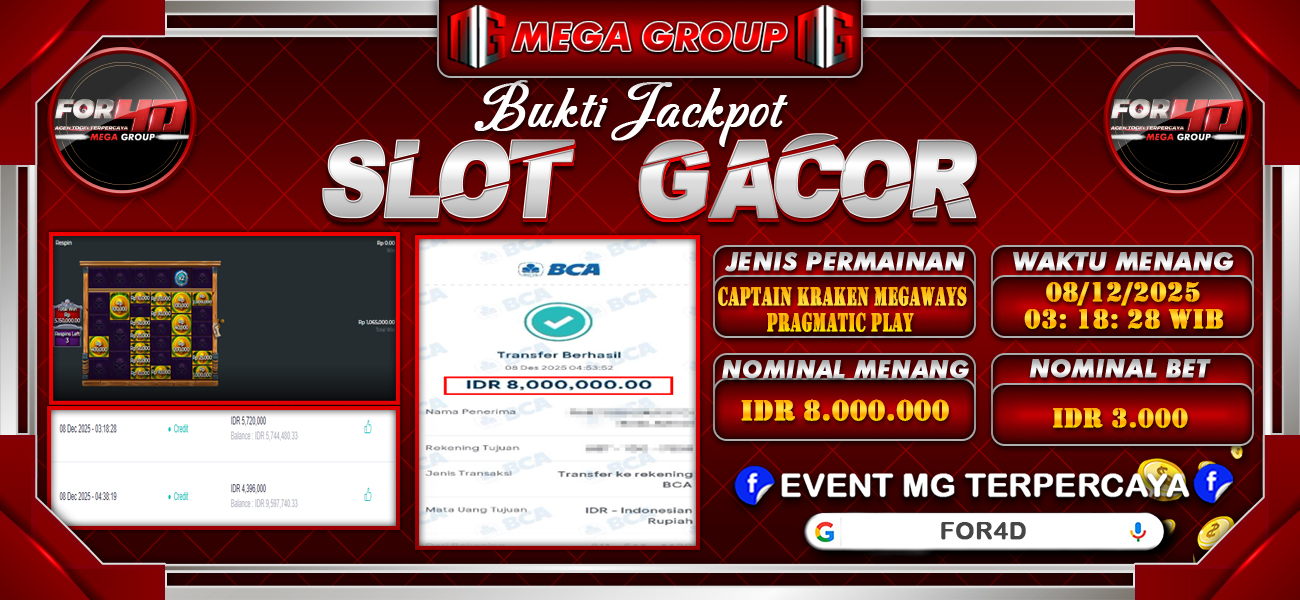 Bukti JP situs Okewla hari Senin, 08 Desember 2025