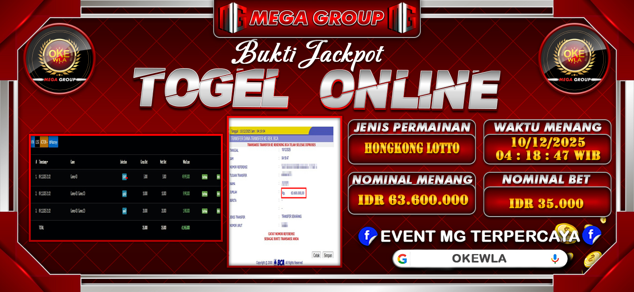 Bukti JP situs Okewla hari Rabu, 10 Desember 2025